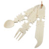 Set tacamuri traditionale sculptate din lemn natur, 32 cm