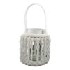 Felinar realizat din ratan cu candela - Rotund 22 cm