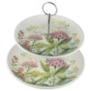Platou etajat cu 2 nivele din ceramica, 26/21 CM, Flori de camp