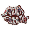 Magnet frigider din lemn, Harta Romaniei, 9x6 CM, Motive traditionale