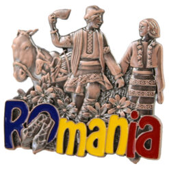 Alternative view of Magnet frigider din metal 7x6 CM, Romania, Cuplu