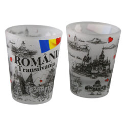 Alternative view of Set 2 pahare tarie din sticla "Romania / Transilvania" Castele