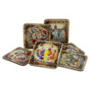Set 6 suporturi pahare din MDF Romania 9 x 9 cm