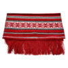 Stergar artizanal traditional 80x40 cm Rosu/Alb/Negru, cu franjuri