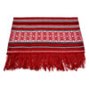 Stergar artizanal traditional 150x47 CM Rosu/Alb, cu franjuri