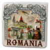 Magnet de frigider din rasina "Romania" 6 x 6 cm Castele Romania