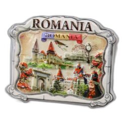 Magnet de frigider din rasina "Romania" 7.5 x 5.5 cm Monumente istorice