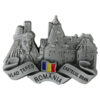 Magnet de frigider metalic 9 x 6 cm, Romania/Vlad Tepes & Castelul Bran