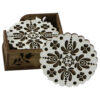 Set 6 suporturi pahare traforaj, 9 CM, cu suport, Cu flori