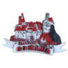 Magnet de frigider din rasina 8x5.5 CM, Romania, rosu/alb