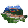 Magnet frigider din lemn, Harta Romaniei, 9x6 CM, Rasnov
