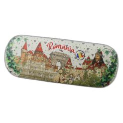 Toc pentru ochelari "Romania" 16 x 6 cm Castelul Bran cu laveta