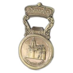 Alternative view of Desfacator sticle din metal cu magnet "Romania" 4 x 7.5 cm Castelul Bran