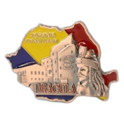 Alternative view of Magnet de frigider metalic "Romania / Transilvania" 7 x 5 cm Harta Romaniei, Dracula