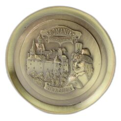 Alternative view of Magnet de frigider metalic rotund "Romania / Dracula" 7.5 cm