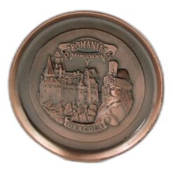 Alternative view of Magnet de frigider metalic rotund "Romania / Dracula" 6 cm