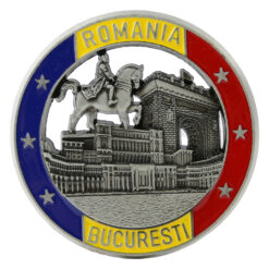 Alternative view of Magnet de frigider metalic 7 cm, Romania/Bucuresti