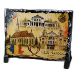 Placa ardezie "Cluj-Napoca" 19 x 14 cm, vintage