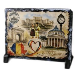Placa ardezie "Bucharest" 19 x 14 cm, vintage