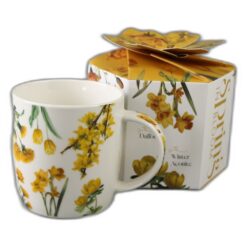 Alternative view of Cana portelan "Yellow Flowers" 400 ml, in cutie decorativa
