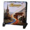 Placa ardezie "Romania" 14 x 14 cm, Maramures, tricolor