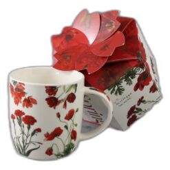 Cana portelan "Red Flowers" 400 ml, in cutie decorativa