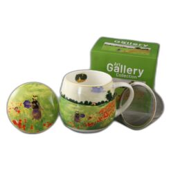 Cana portelan cu infuzor si capac 430 ml "Poppy Field" de Claude Monet, in cutie decorativa