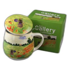 Alternative view of Cana portelan cu infuzor si capac 430 ml "Poppy Field" de Claude Monet, in cutie decorativa