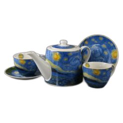 Set ceainic cu infuzor si 2 cesti cu farfurioare "Starry Night" de V. van Gogh. 270 / 900 ml