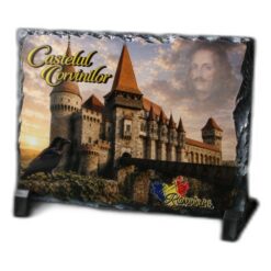 Placa ardezie "Castelul Corvinilor" 19 x 14 cm, Iancu de Hunedoara