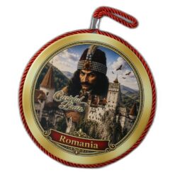 Decor perete din ceramica "Romania" Castelul Bran 17 cm, Vlad Tepes