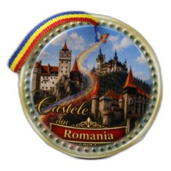 Magnet de frigider din ceramica 6.5 cm, "Castele din Romania"