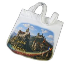 Sacosa textil "Castele din Romania" 30 x 35 cm
