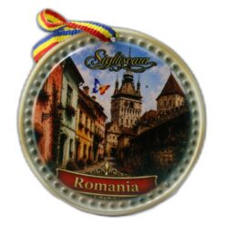 Magnet de frigider din ceramica 6.5 cm, "Sighisoara", Romania