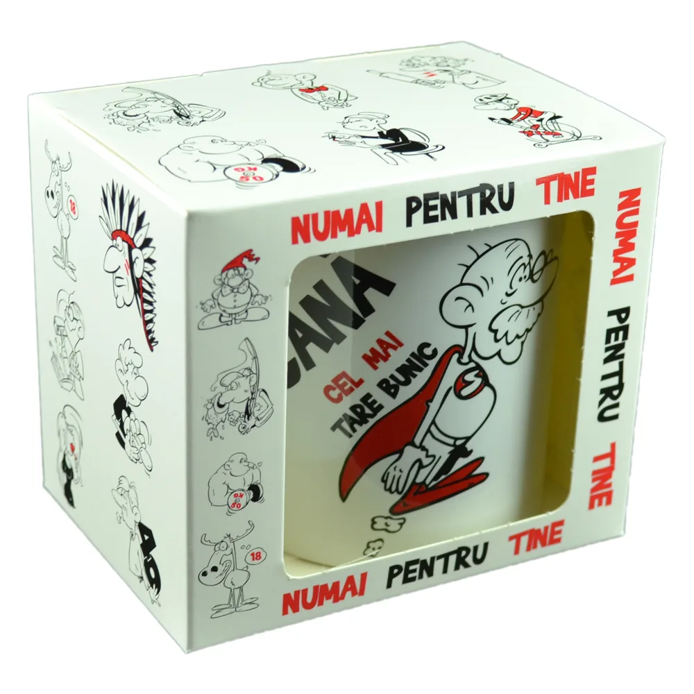 Cana ceramica 300 ml "Cel mai tare bunic", in cutie decorativa - Funny Mug