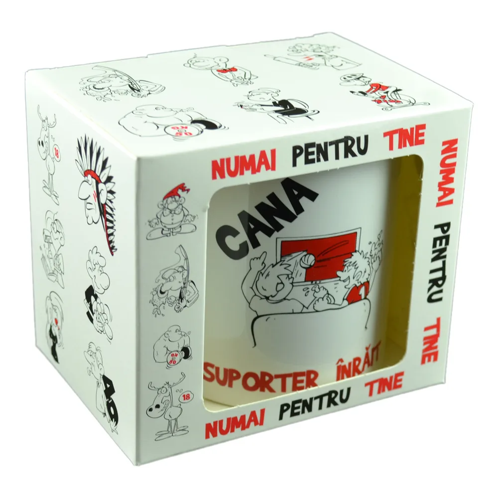 Cana ceramica 300 ml "Suporter inrait", in cutie decorativa - Funny Mug