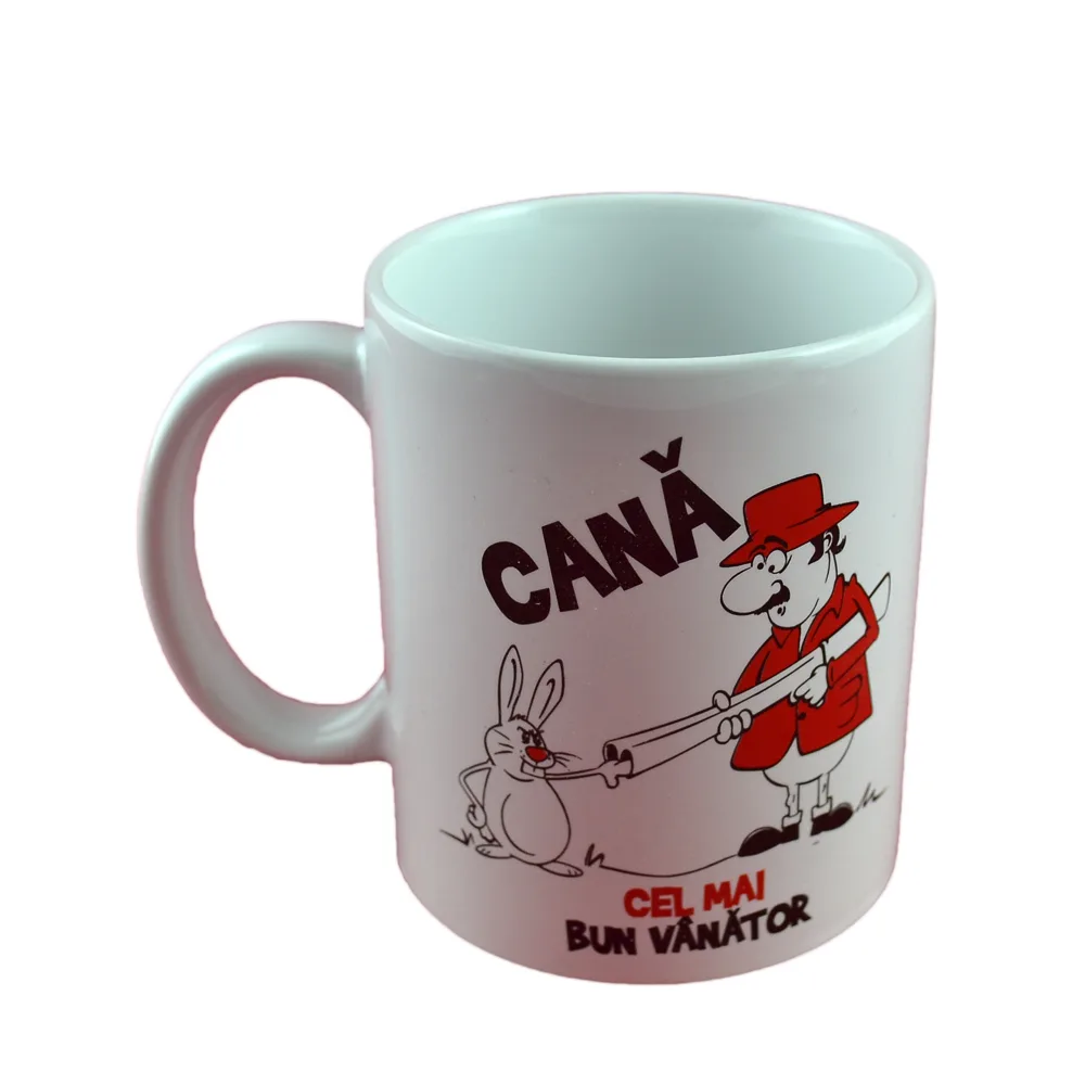 Cana ceramica 300 ml "Cel mai bun vanator", in cutie decorativa - Funny Mug - imagine 2