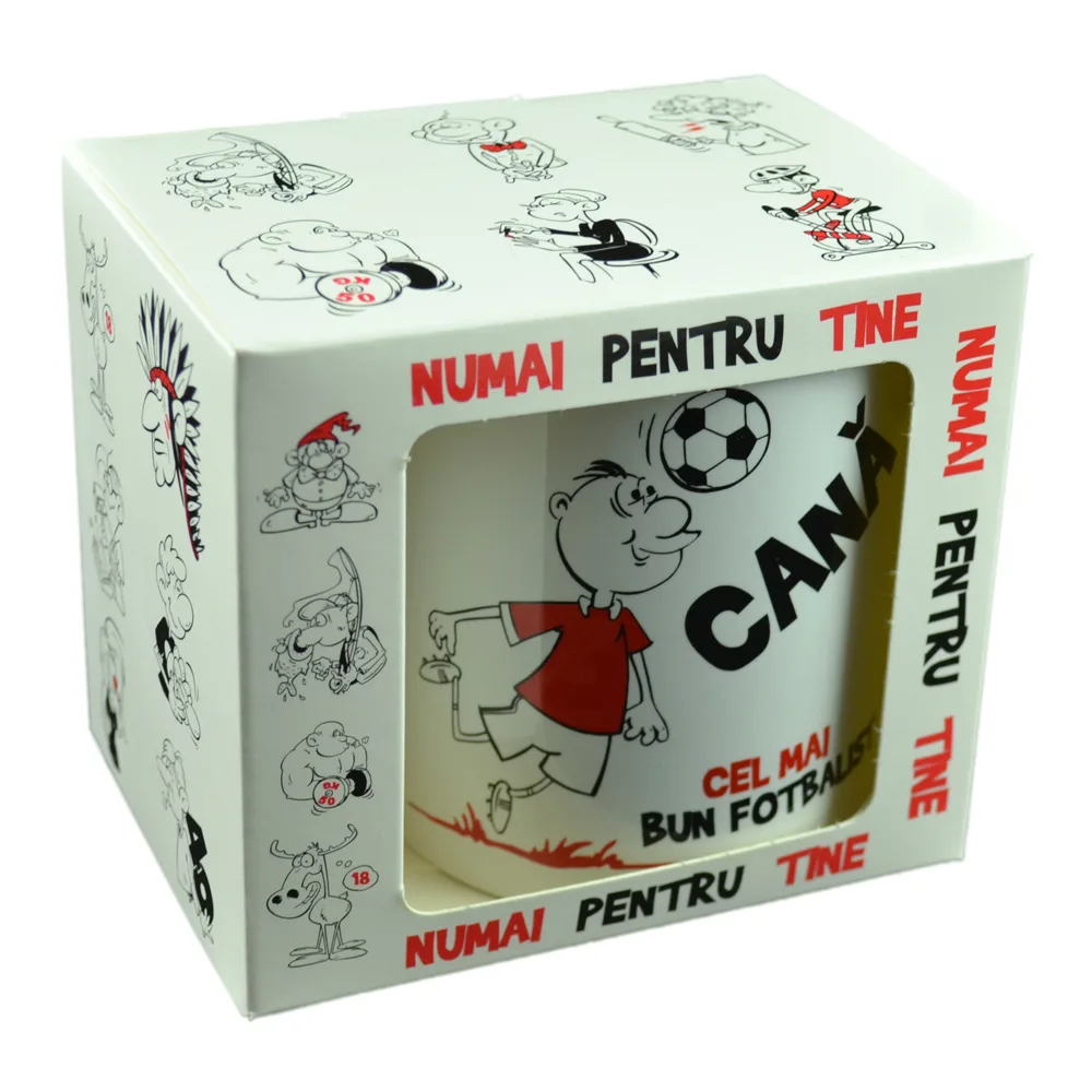 Cana ceramica 300 ml "Cel mai bun fotbalist", in cutie decorativa - Funny Mug - imagine 3