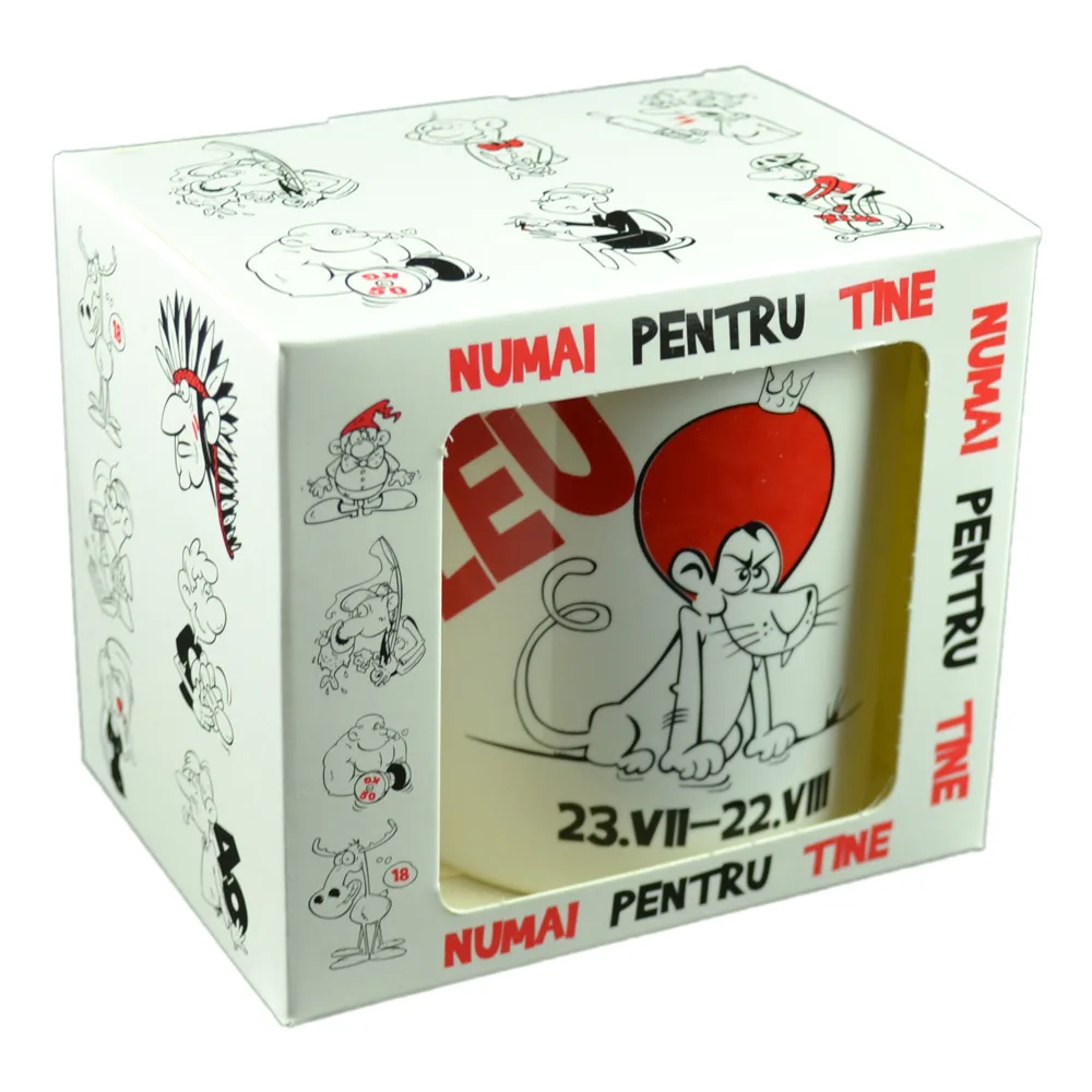 Cana ceramica 300 ml Zodiac "Leu", in cutie decorativa - imagine 3
