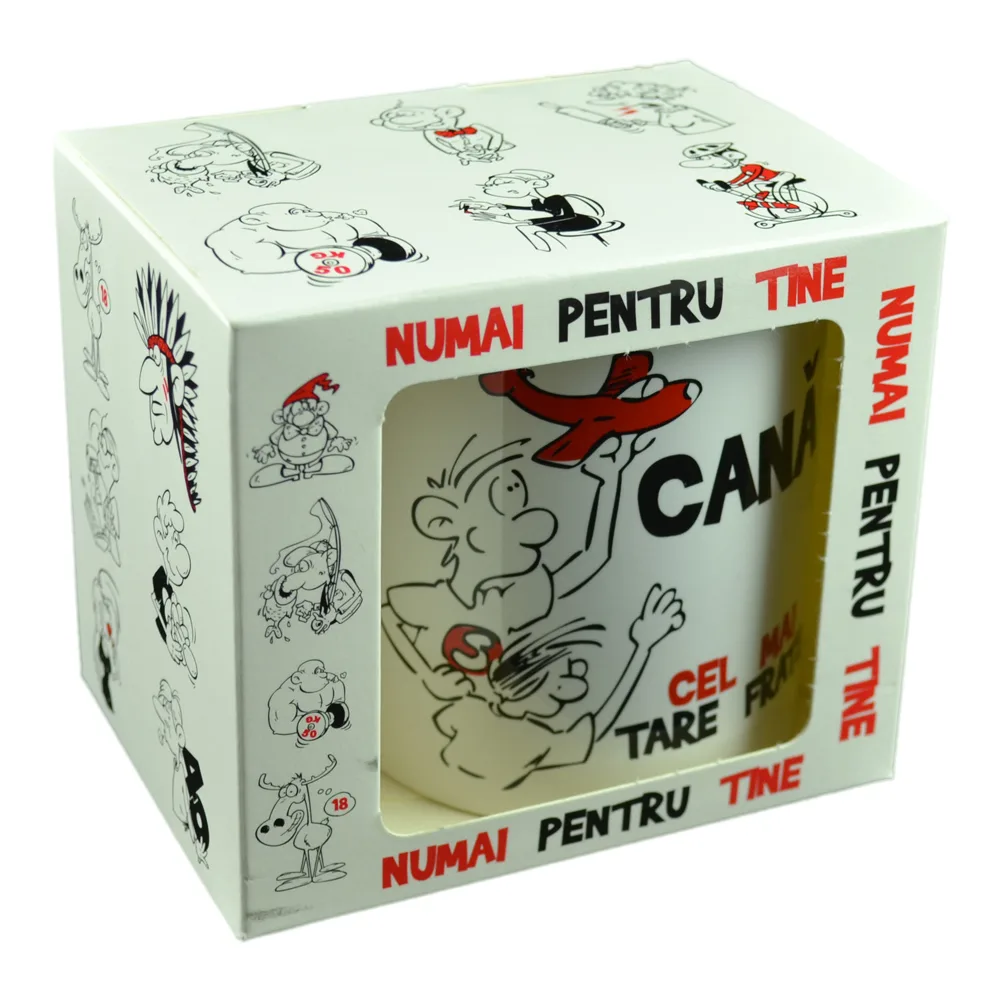 Cana ceramica 300 ml "Cel mai tare frate", in cutie decorativa - Funny Mug - imagine 3