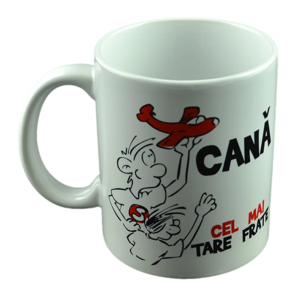 Cana ceramica 300 ml "Cel mai tare frate", in cutie decorativa - Funny Mug - imagine 4