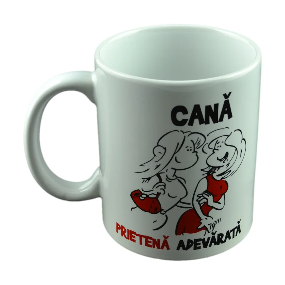 Cana ceramica 300 ml "Prietena adeverata" - Funny Mug - imagine 4