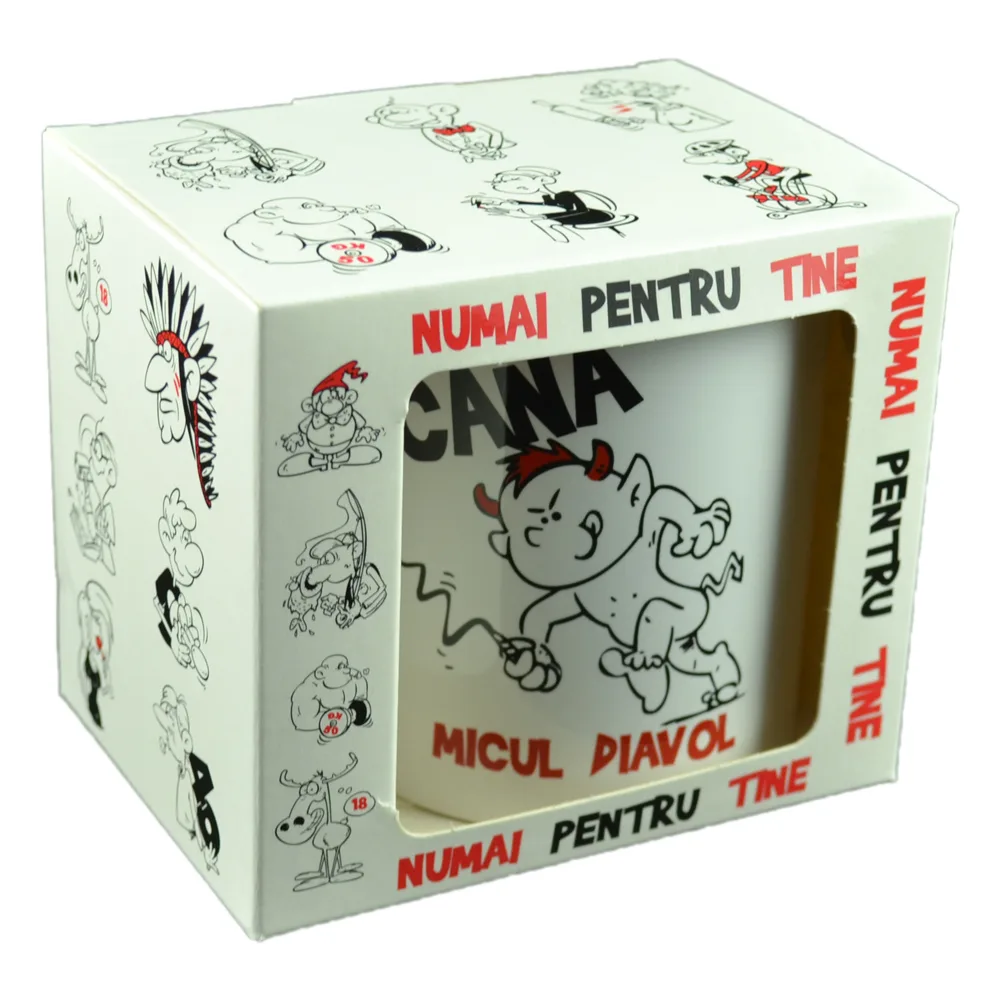 Cana ceramica 300 ml "Micul Diavol", in cutie decorativa - Funny Mug - imagine 3