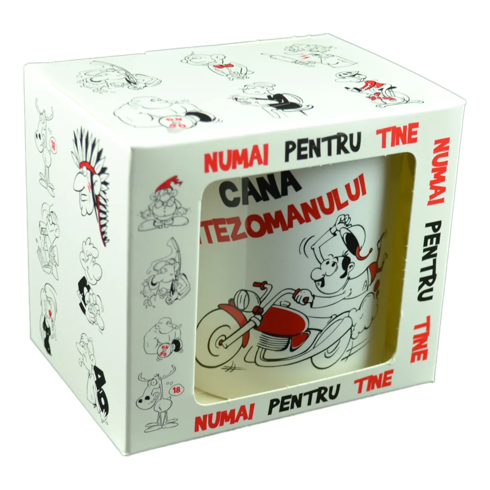 Cana ceramica 300 ml "Cana Vitezomanului", in cutie decorativa - Funny Mug