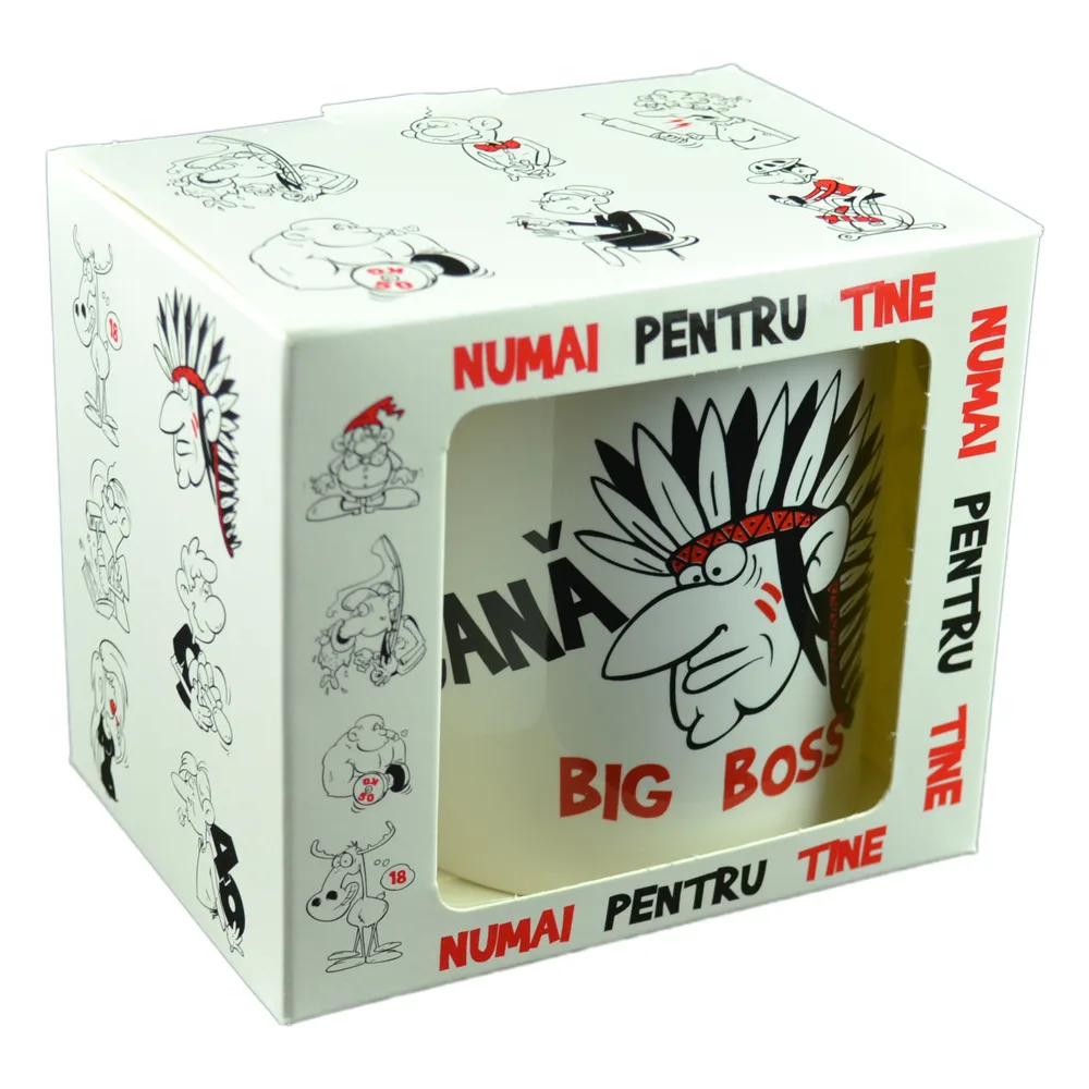 Cana ceramica 300 ml "Big Boss", in cutie decorativa - Funny Mug - imagine 3