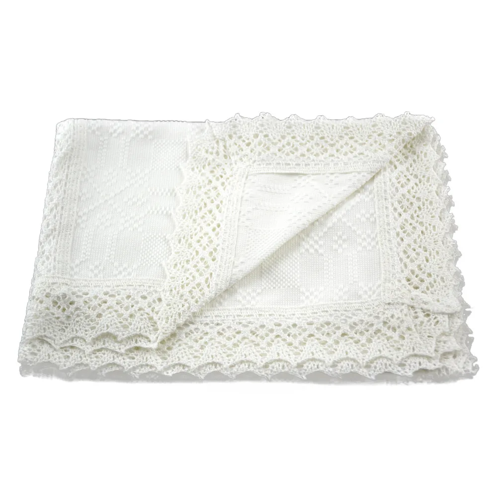 Fata de masa rustica din bumbac 110x50 CM Alb