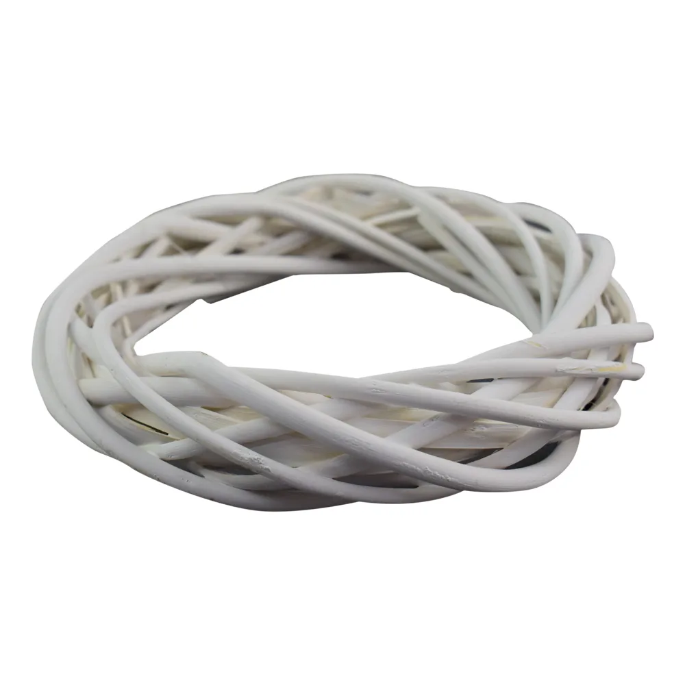 Coroana pentru decor din rachita 20 CM - Alb