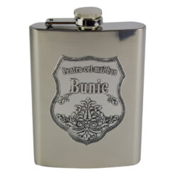 Plosca din inox cu eticheta embosata "Pentru cel mai bun Bunic" 210 ml