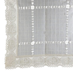 Fata de masa tip runner din bumbac 50 x 180 CM, cu dantela trandafir