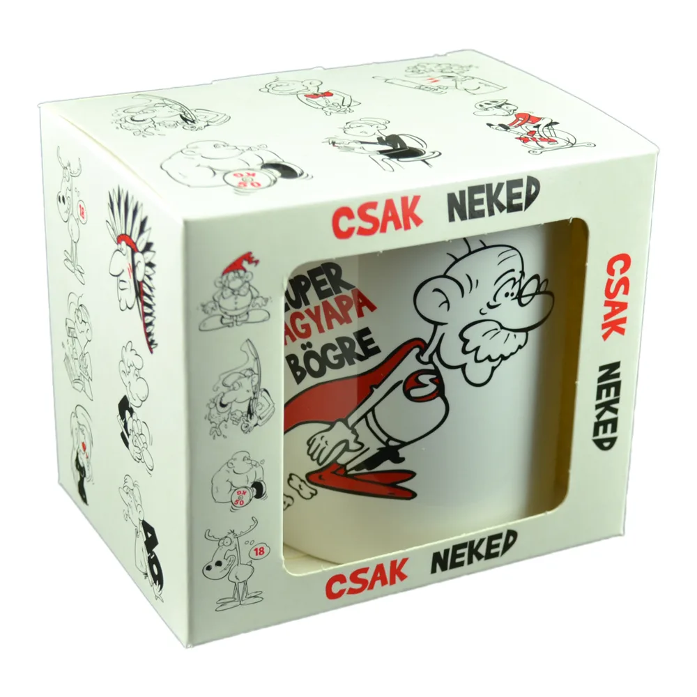 Cana ceramica 300 ml "Szuper nagyapa bogre", in cutie decorativa - Funny Mug
